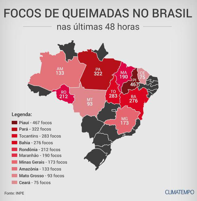 Mapa de Queimadas em 2018